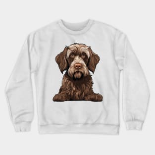 Wirehaired Pointing Griffon Dog Illustration Crewneck Sweatshirt